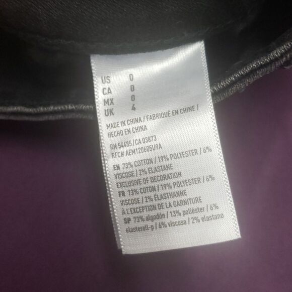 𝅺american Eagle High Rise Shorty Black Jean Short Size 0 New Perfect for Summer! - Picture 5 of 8